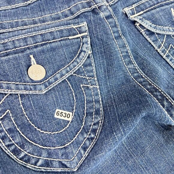 True Religion Billy Jeans Womens 29 Blue Mid Rise  Dark Wash Stretchy Denim - Picture 8 of 8